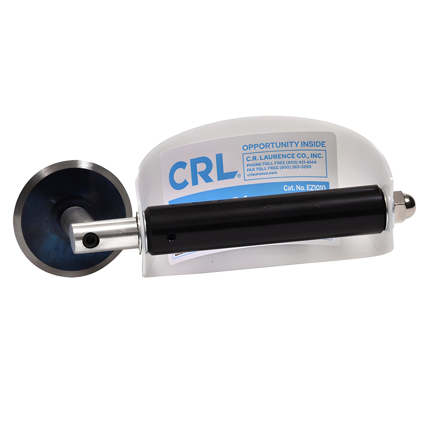 CRL EZ1010 deglazing tool - white plastic hand guard, black handle and round metal blade