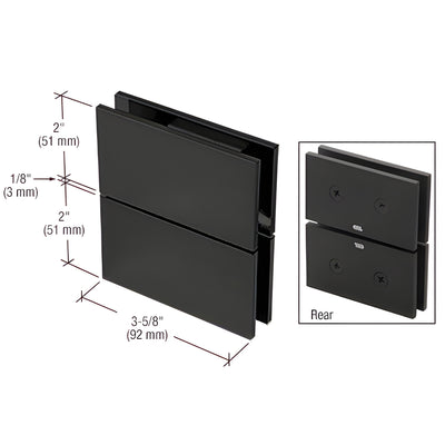 CRL Cardiff Matte Black Glass-to-Glass Frameless Shower Door Hinge