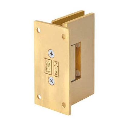 CRL Satin Brass Vienna 537 Wall Mount Hinge with Full Back Plate, 5 Degree Pre-Set.