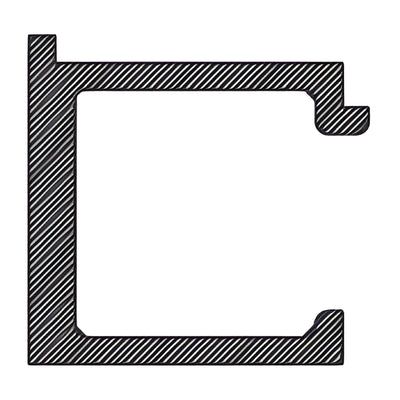 1/4" Half-Bay Butt Glaze Adaptor CRL-U.S. Aluminum White KYNAR 24'-2"