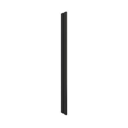 HPH481MBL matte black tubular I-style stainless steel shower door handle, square bar, back-to-back glass mount for 3/8" glass