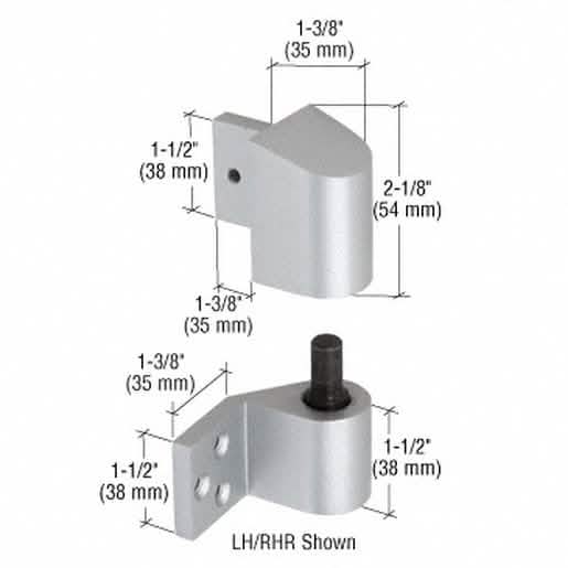 CRL Aluminum 3/4" Offset Left Hand Intermediate Pivot Set for durable door installation