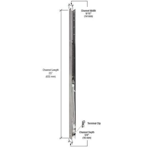 CRL 25-inch Window Channel Balance 2410/24-1: Durable, reliable sash support solution.