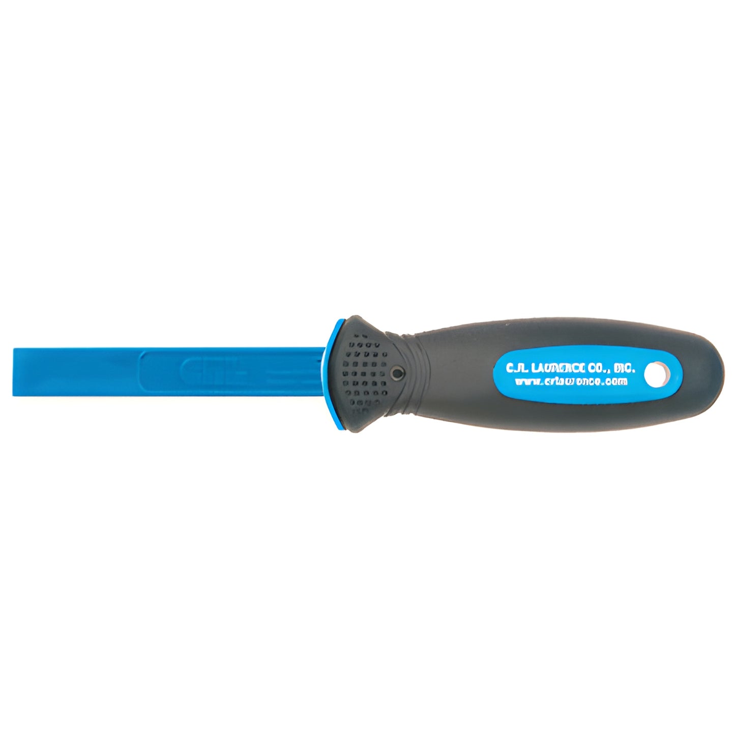 CRL216HWS ergonomic black-and-blue slip-in stick tool handle with blue chisel/tapered insert for scraping