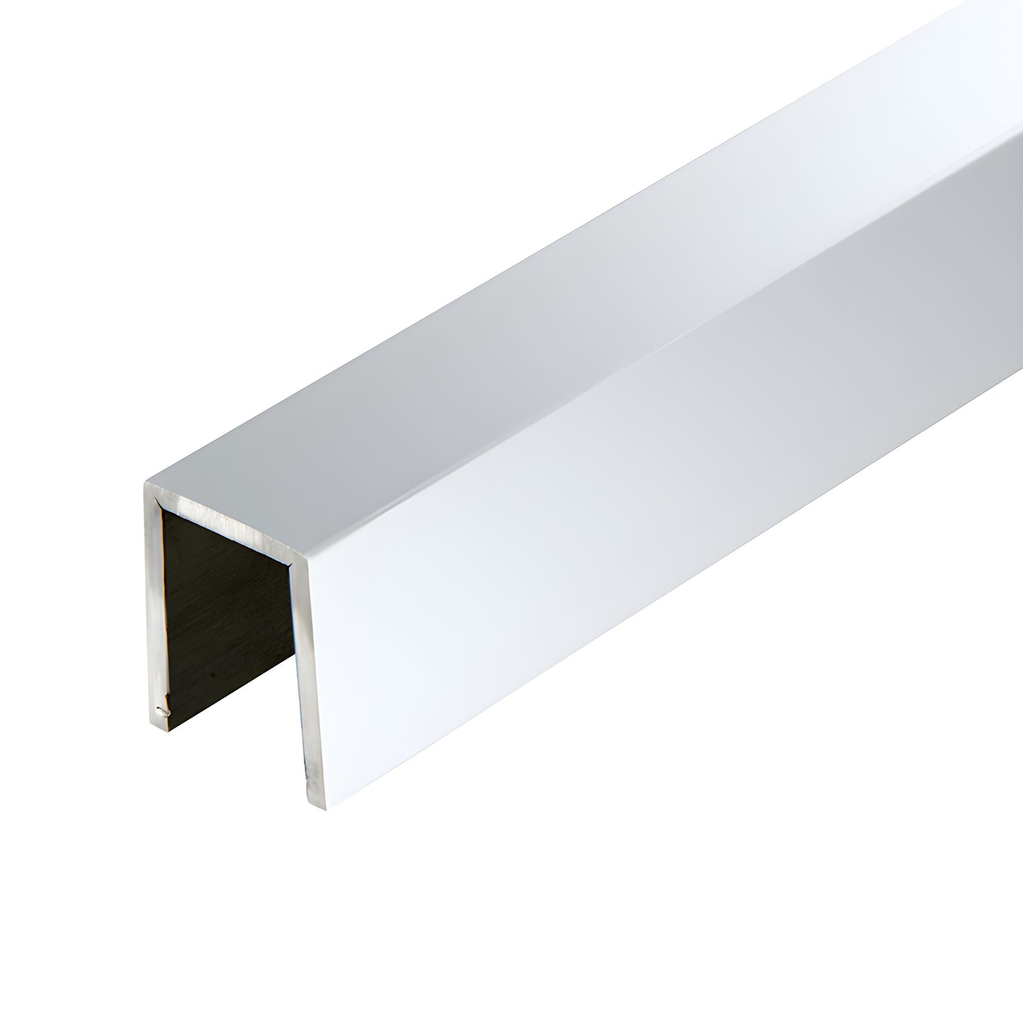 GRLC10PS polished 304 stainless steel low-profile U-shaped cap rail for 12-16mm glass, 10ft length