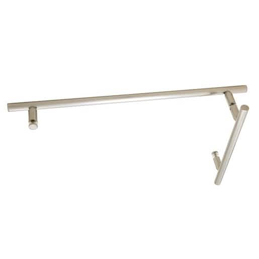 CRL Brushed Nickel 8" x 18" Ladder Style Pull and Towel Bar Combo for Modern Bathrooms