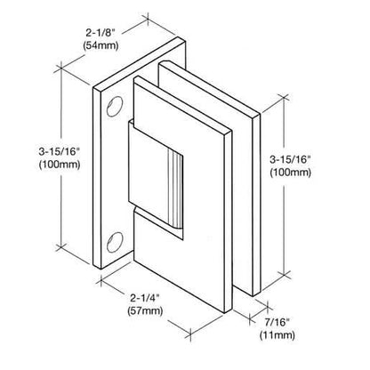 CRL Vintage Brass Vienna 037 Wall Mount Hinge with Full Back Plate - Elegant and Durable