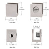 Brushed nickel brass set-screw glass clamp (no-drill) for 5-6mm glass, 10-pack, SKU EH23