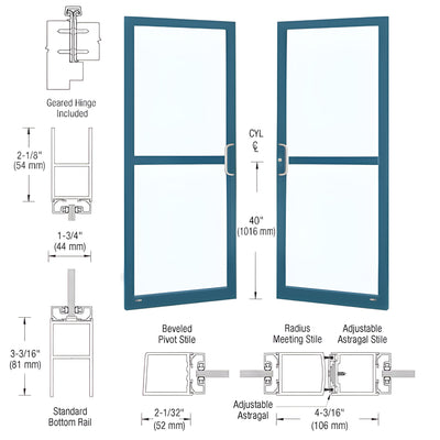 CRL-U.S. Aluminum Ser. 250 Narrow-Stile Geared Doors - Panic Ready