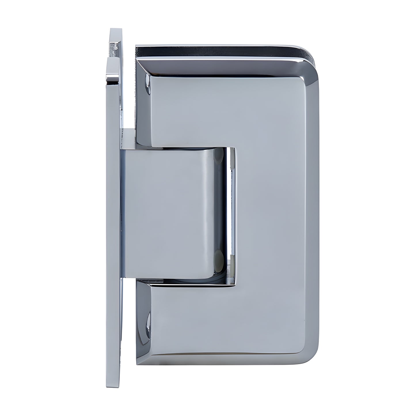 Polished chrome adjustable brass shower door hinge (Cologne Series) - wall mount, fits 10-12mm glass, SKU C0L337CH