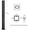 CRL Design Series 30in dark bronze anodized aluminum square partition post, center U-channel for 1/4" glass (SKU D990DU30C)