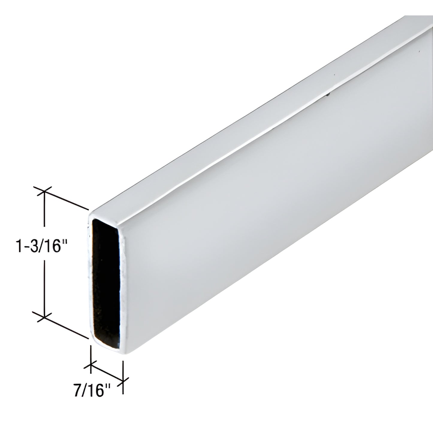 Polished stainless steel 78-3/4" header bar for frameless sliding shower door, SKU SERH2PS