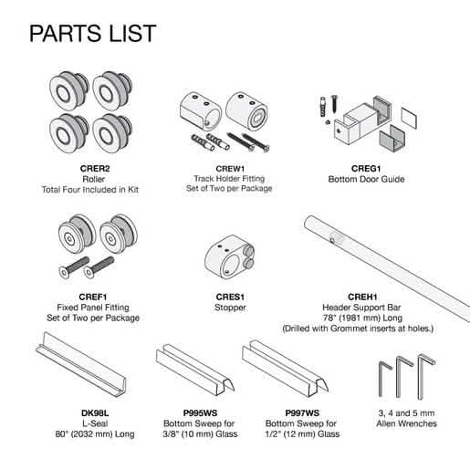 CRL Satin Brass 180º Crescent Series Sliding System - Sleek, Modern, Elegant Design