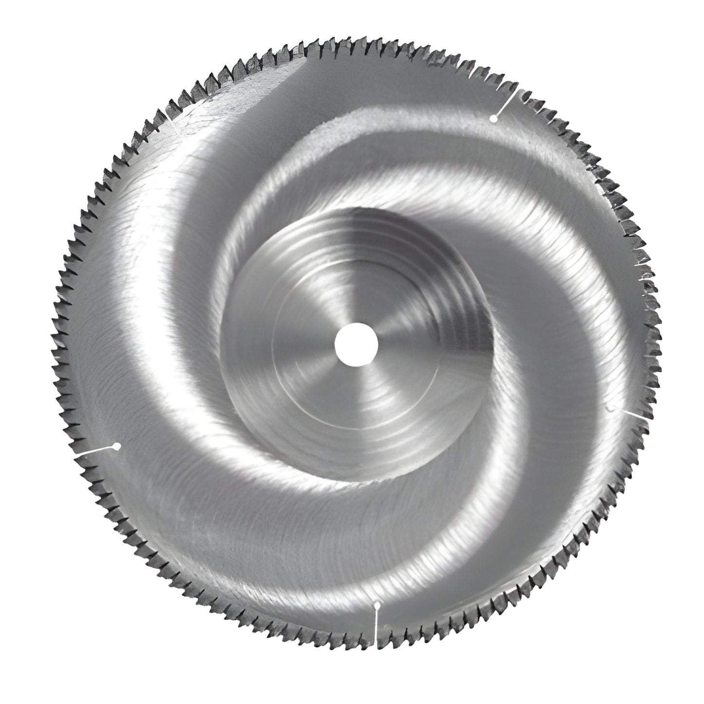 12-inch 120 tooth circular saw blade (1" arbor) for aluminum and non ferrous metals, polished spiral face.