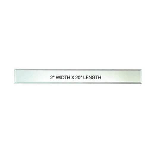 CRL Clear Mirror Glass Strips, 2"x20", Beveled Edges, High-Quality Reflective Finish
