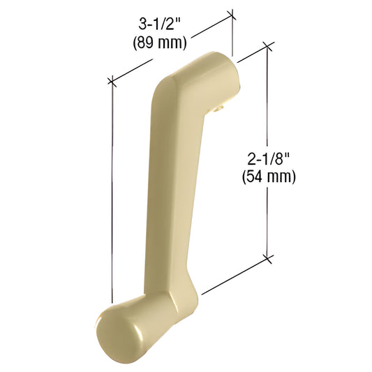 WH24565 nickel replacement window crank handle for Truth operators, 11/32" spline, 2-1/8" handle height.