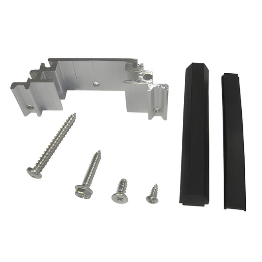 HP61100 mill-finish CRL header clip with assorted screws and black cover strips for Series 400/450 transom frames