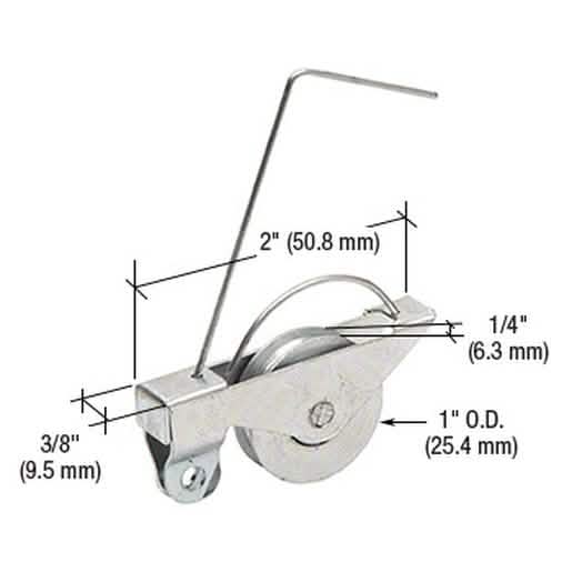 CRL 1" Steel Ball Bearing Sliding Screen Door Roller - Durable Spring Tension Design