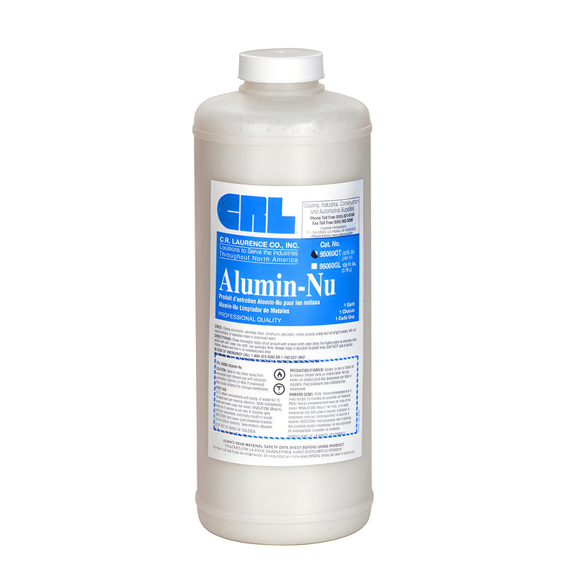 CRL Alumin-Nu metal cleaner bottle, 32 oz concentrated polish for aluminum and bright metals (SKU 95060QT)