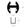 Satin brass shower door header kit with filler, clear vinyl, screws and hex key.