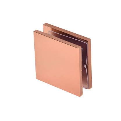 SCU4RG rose gold square brass wall-mount glass clamp for 10-12mm frameless shower panels