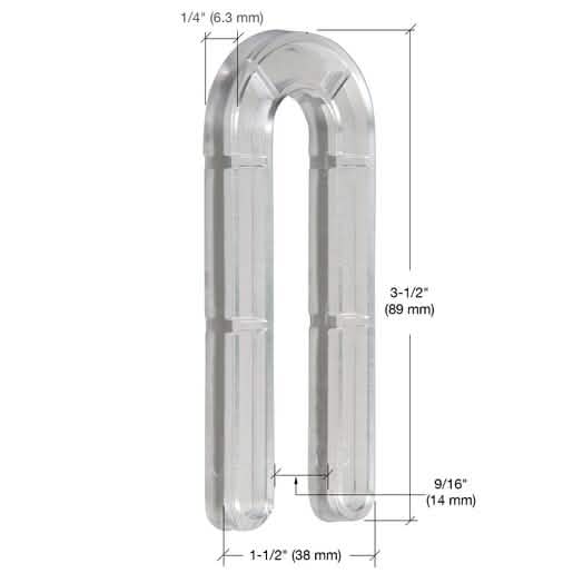 CRL Clear Plastic Horseshoe Shims 1/4" x 3-1/2" for precise leveling and alignment.