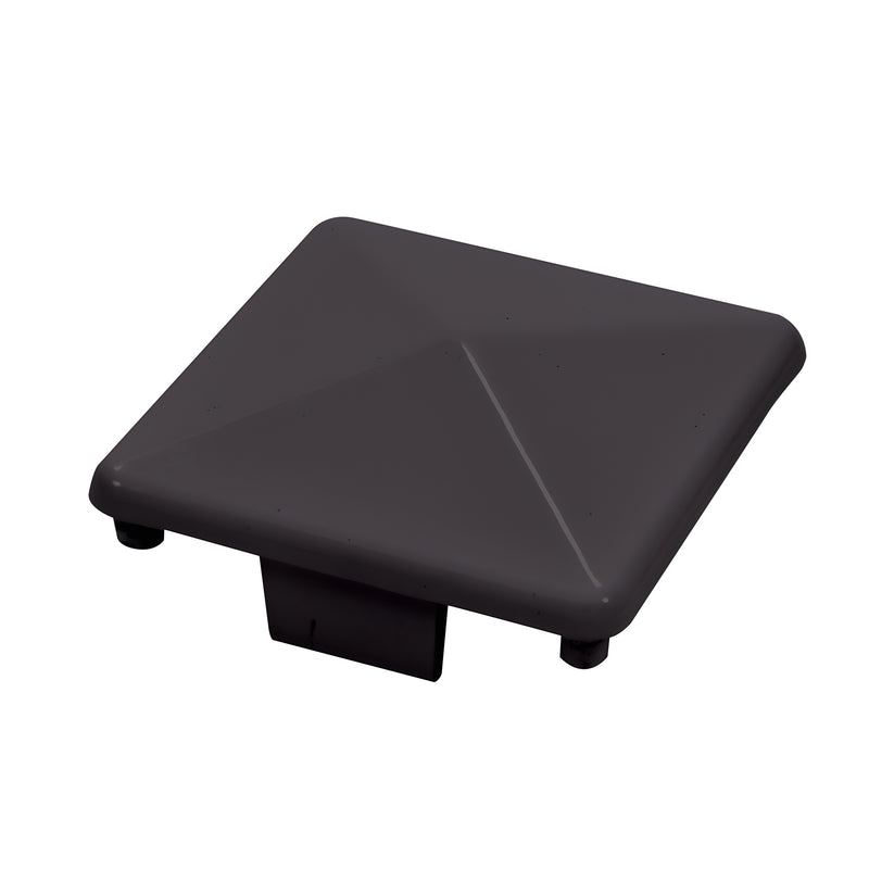 PC1HBRZ matte bronze 1100 Series aluminum post cap for glass railing, pyramidal slip-in design, ready to install