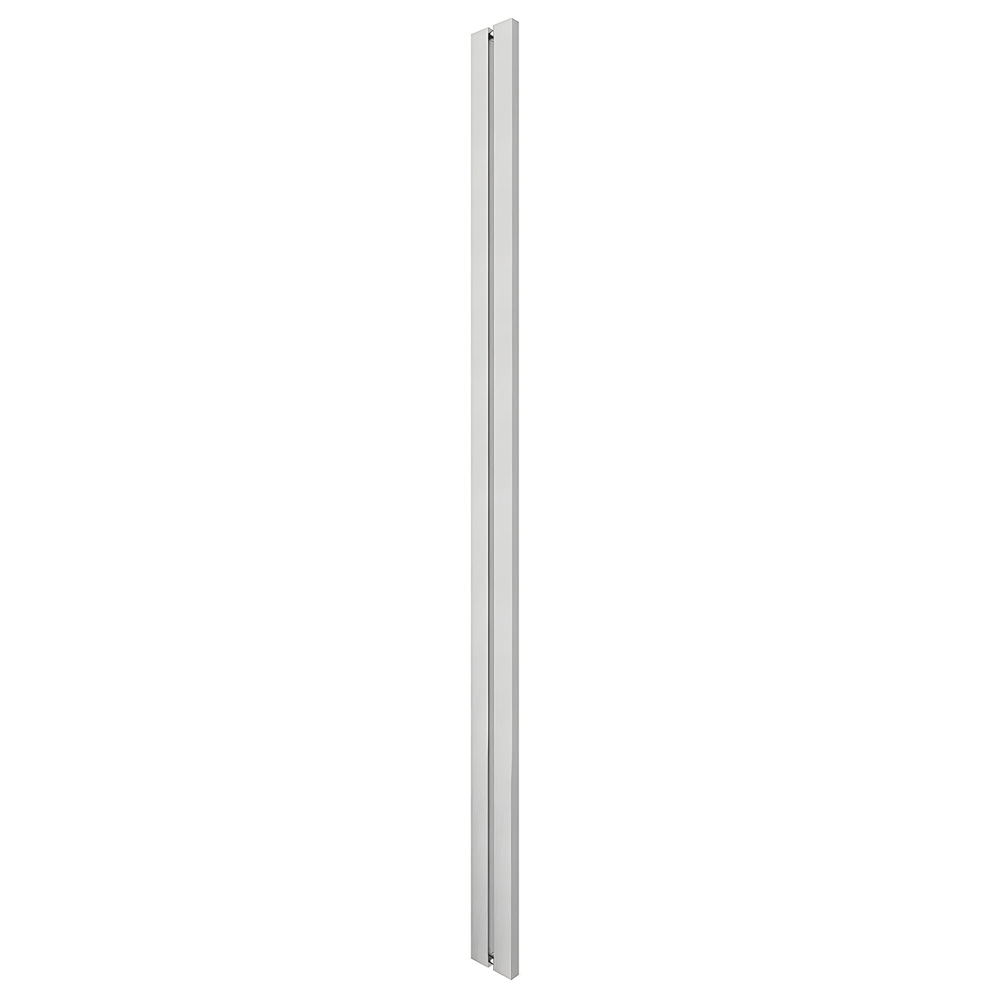 HPH601BS brushed stainless steel I style square shower handle, tubular single bar, back to back for 3/8 glass.
