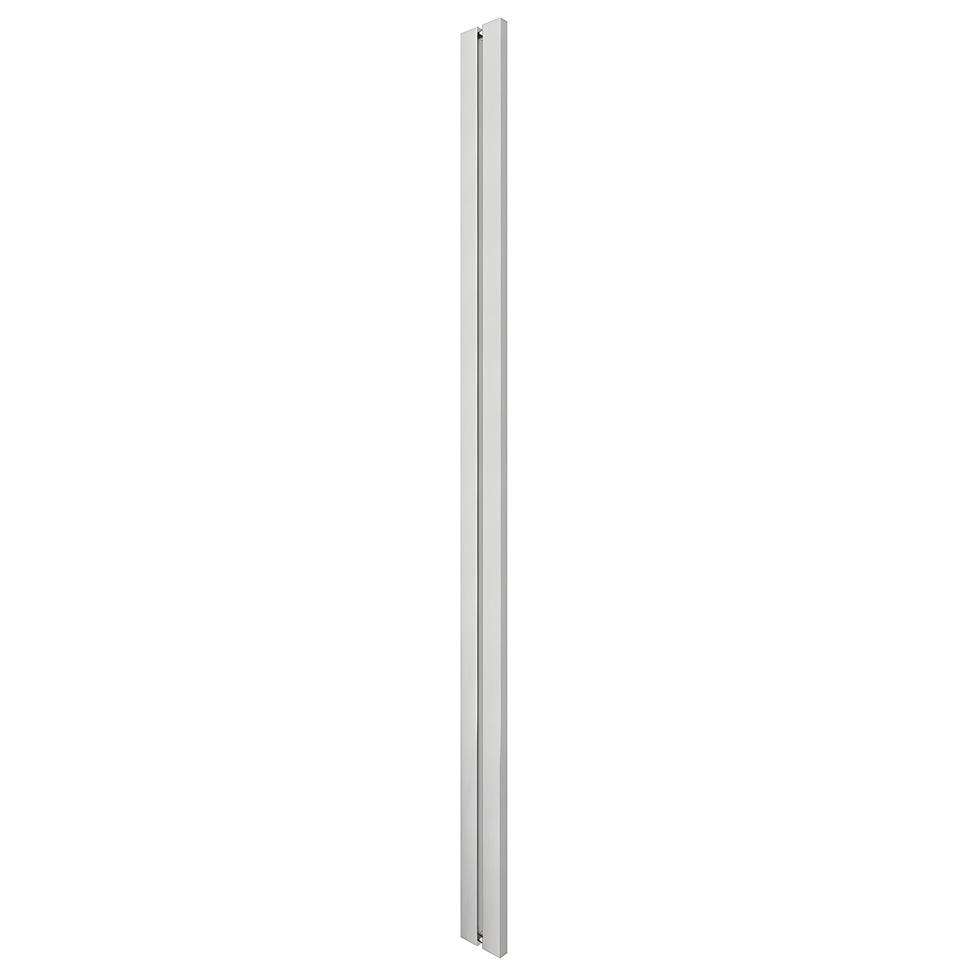 HPH601BS brushed stainless steel I style square shower handle, tubular single bar, back to back for 3/8 glass.
