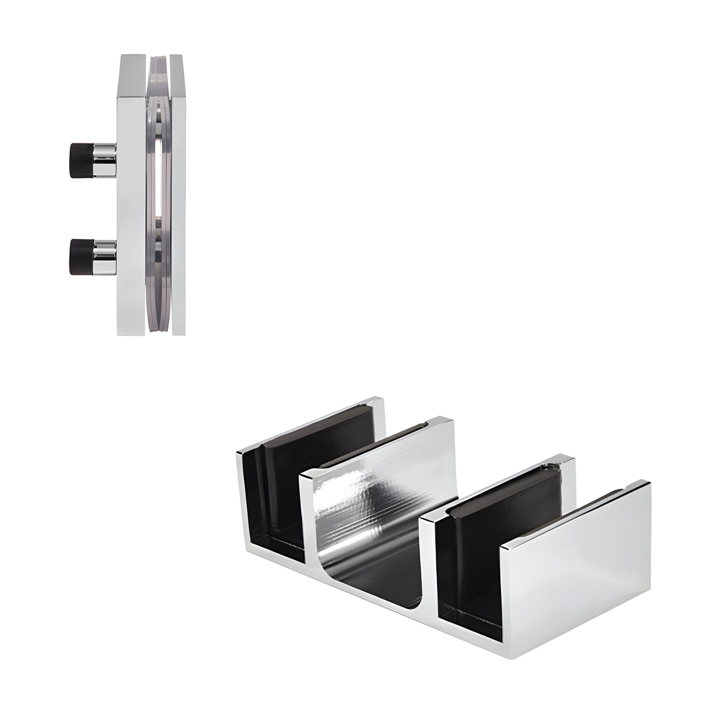 BRXACCKPS Brixen 90 accessory kit with polished stainless bottom guide for sliding shower door