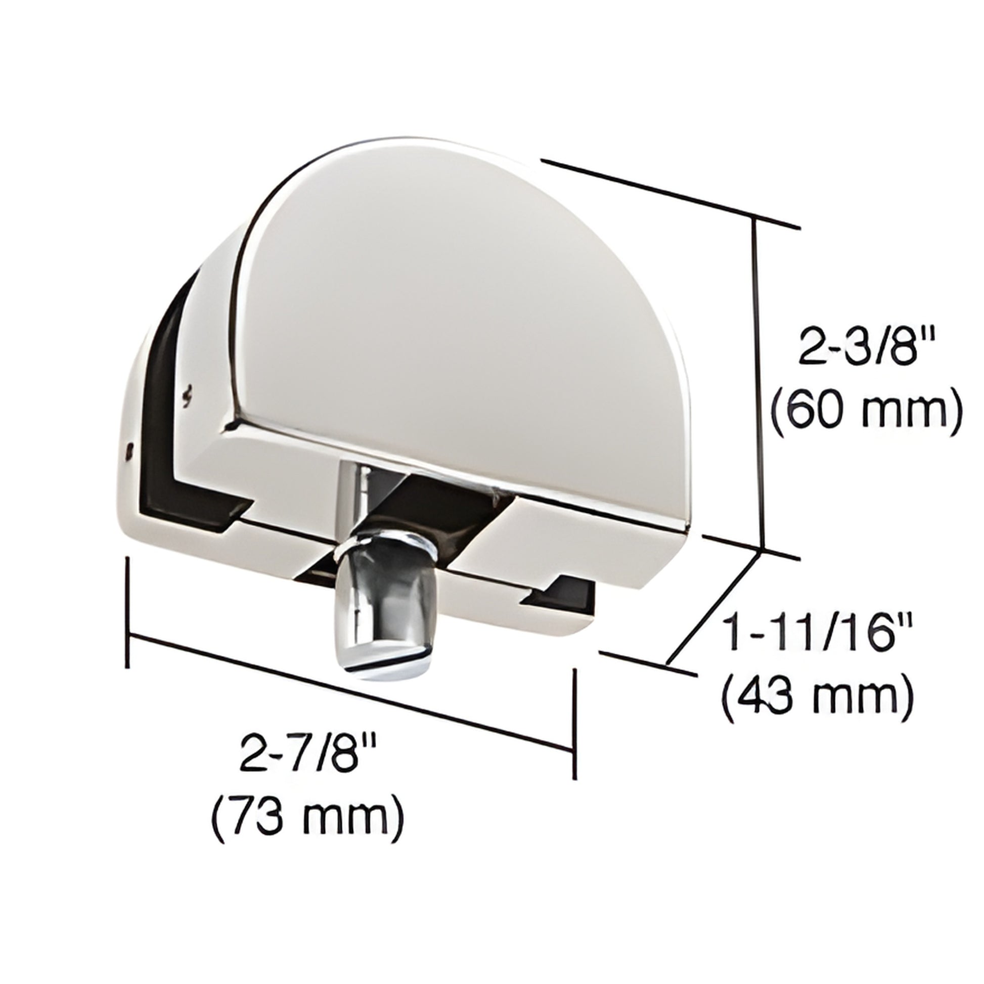 PTH23PS polished stainless steel top transom pivot patch fitting for 3/8"/1/2" glass, 2-7/8" 2-3/8".