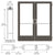 CRL-U.S. Aluminum 400 Medium Stile Entrance Door Pair - Closer-Ready