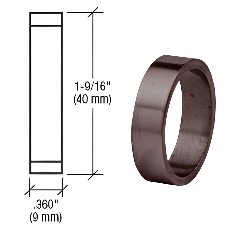 DRA360DU dark bronze mortise cylinder depth ring spacer, 1-9/16" (40mm) dia, 0.360" (9mm) thick