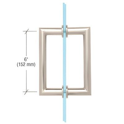 CRL 6in Polished Nickel MT Round Tubing Back-to-Back Glass Door Pull