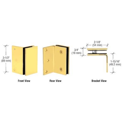 CRL Satin Brass Geneva Wall Mount Bracket - Stylish, Durable Support for Glass Panels