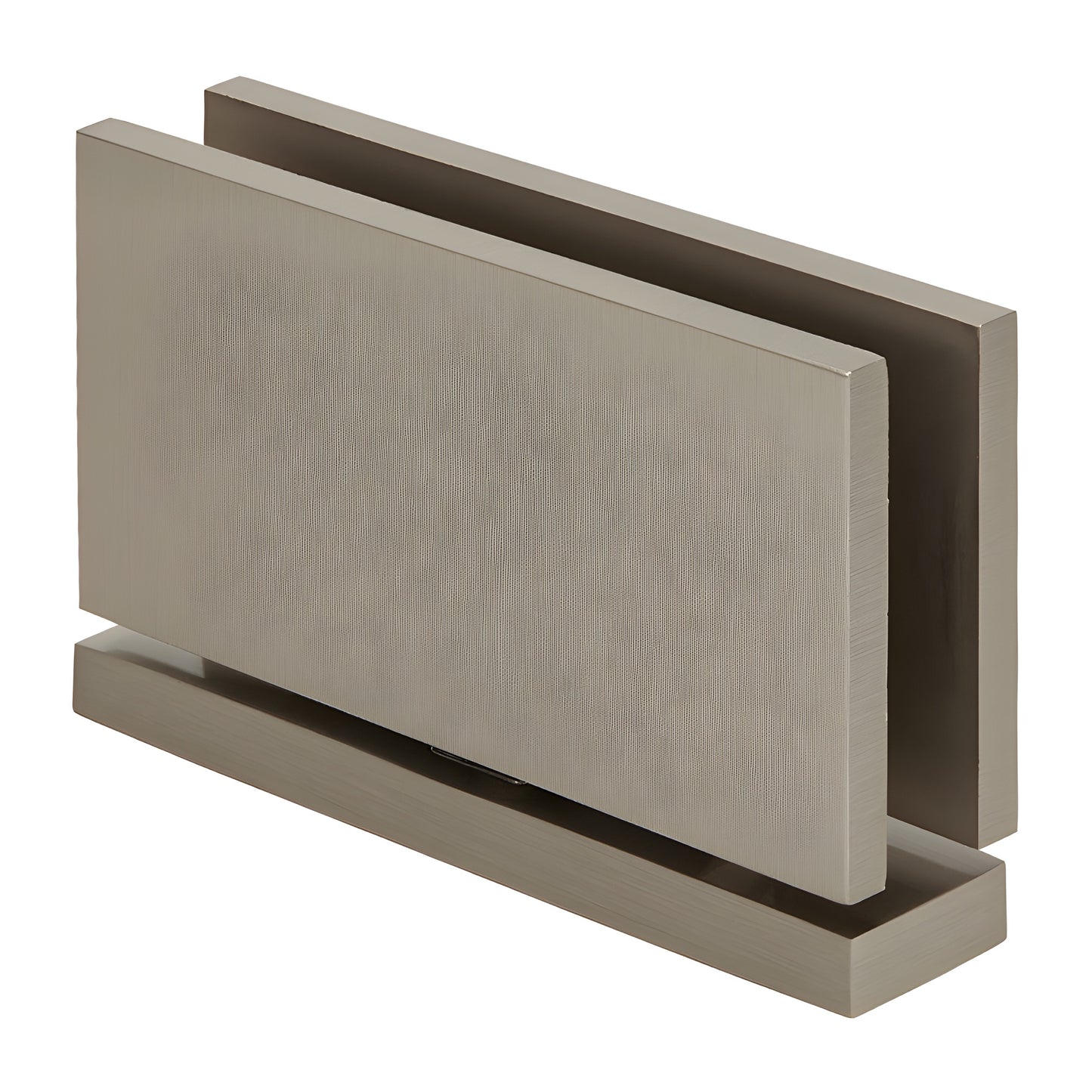 Brushed nickel Senior Cardiff top-and-bottom shower door pivot hinge for 1/2" (12mm) glass, solid brass (SKU SRCAR01BN)