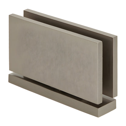 Brushed nickel Senior Cardiff top-and-bottom shower door pivot hinge for 1/2" (12mm) glass, solid brass (SKU SRCAR01BN)