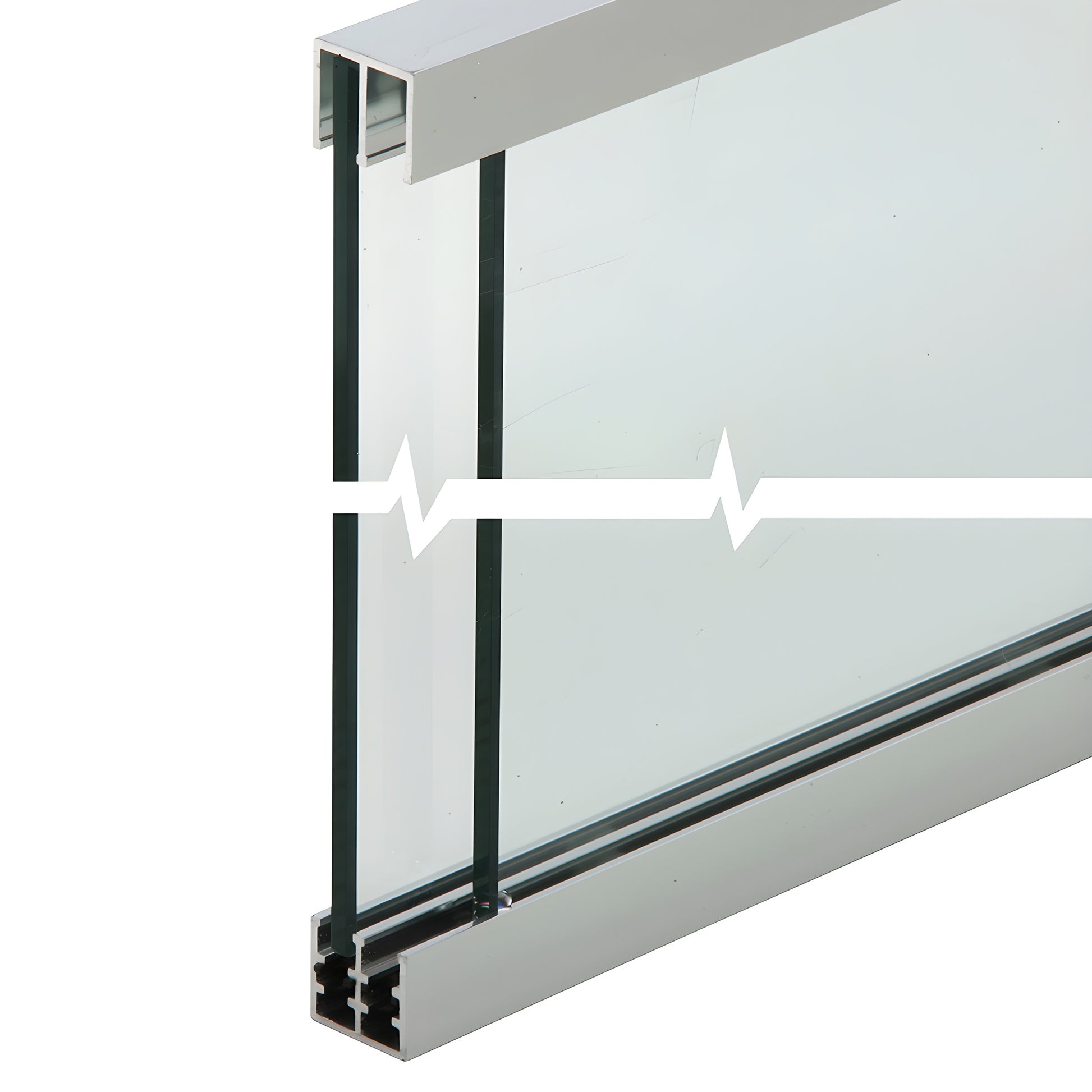 Aluminum double roller track for 1/4" (6mm) glass sliding doors, polished finish - CRL SKU 16795