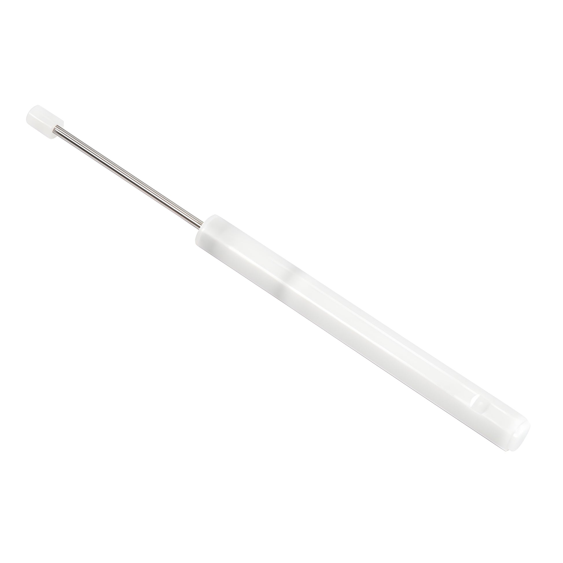 CRL replacement clamp plunger (SKU CRL4943) - white plastic body with stainless steel rod for sliding glass door systems.