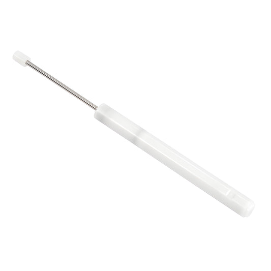 CRL replacement clamp plunger (SKU CRL4943) - white plastic body with stainless steel rod for sliding glass door systems.