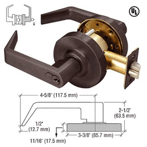 CRL Oil Rubbed Bronze Lever Lockset Storeroom - Heavy-Duty Grade 1, 7-Pin SFIC