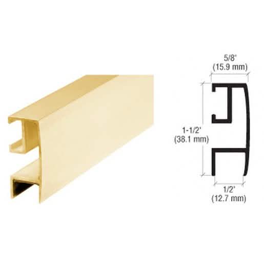 CRL Brite Gold Anodized Rectangular Mirror Frame Extrusion - Sleek, Durable Design