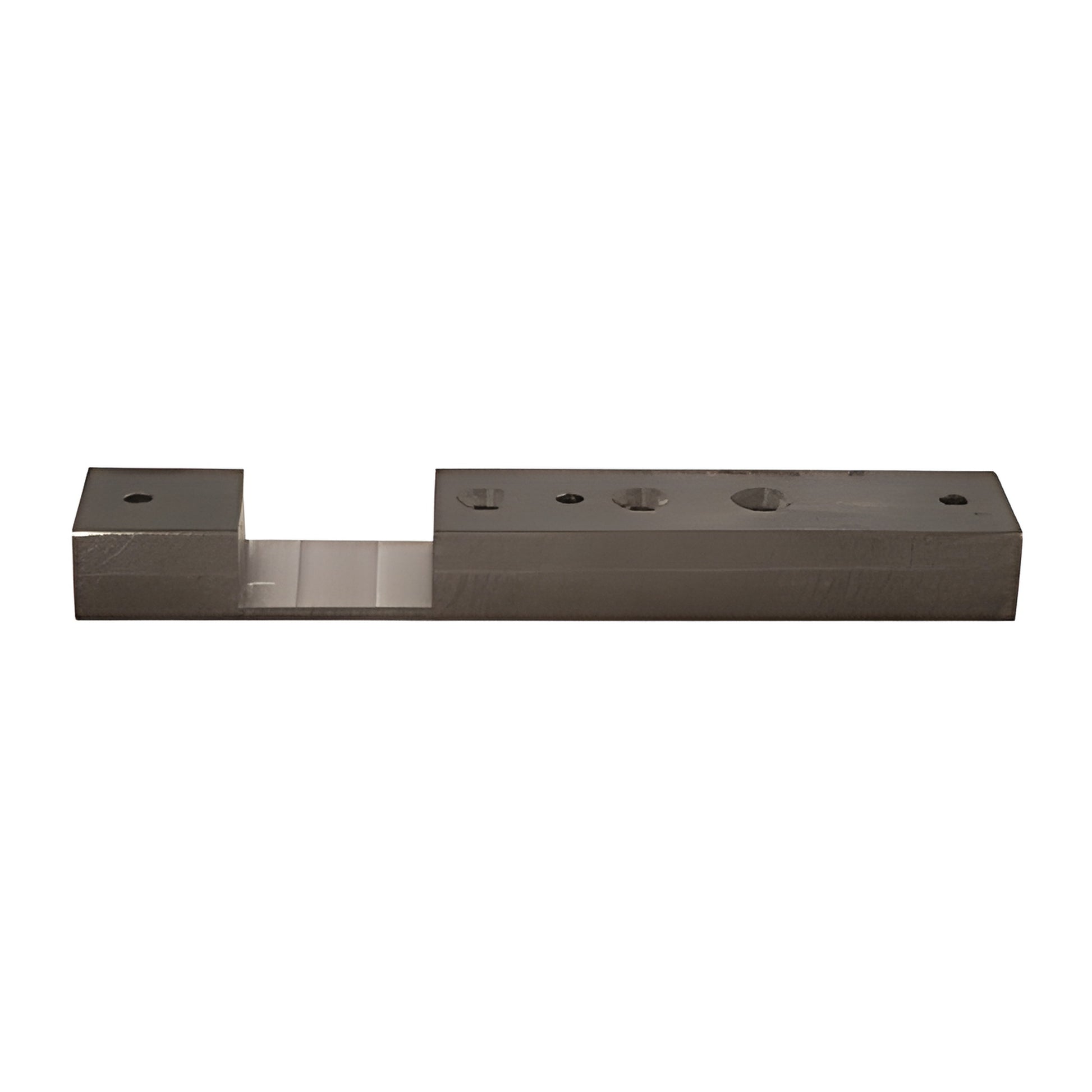Aluminum Rixson adapter block CRLH340ADP for CRL DRS center-hung walking-beam pivot, long rectangular with mounting holes