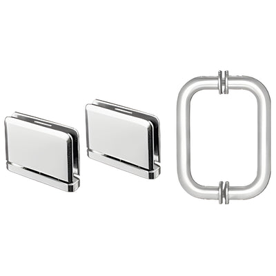 CRL Polished Chrome Prima Shower Pull and Hinge Set