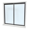 D1041DUXX4848 48x48 Daisy sliding transaction window, Duranodic Bronze frame with two 1/4" clear tempered glass panels.