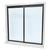 CRL Daisy Duranodic Bronze 48x48 Pass-Thru Door 1/4" Tempered Glass