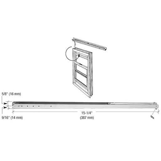 CRL 15-1/4" Overhead Channel Balance #121 for window support and smooth operation.