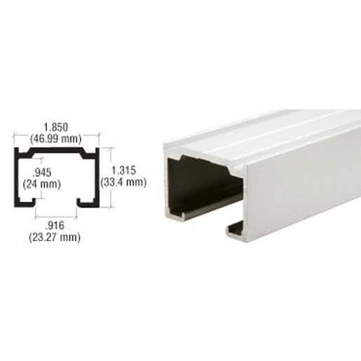 CRL Satin Anodized 1-7/8\" Overhead Track for Pass-Thru Windows - Durable & Sleek Design