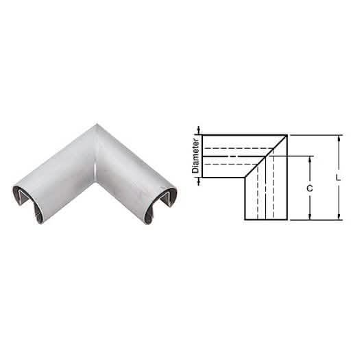 CRL Brushed Stainless Steel 90° Glass Cap Railing Corner for 21.52/25.52 mm Glass