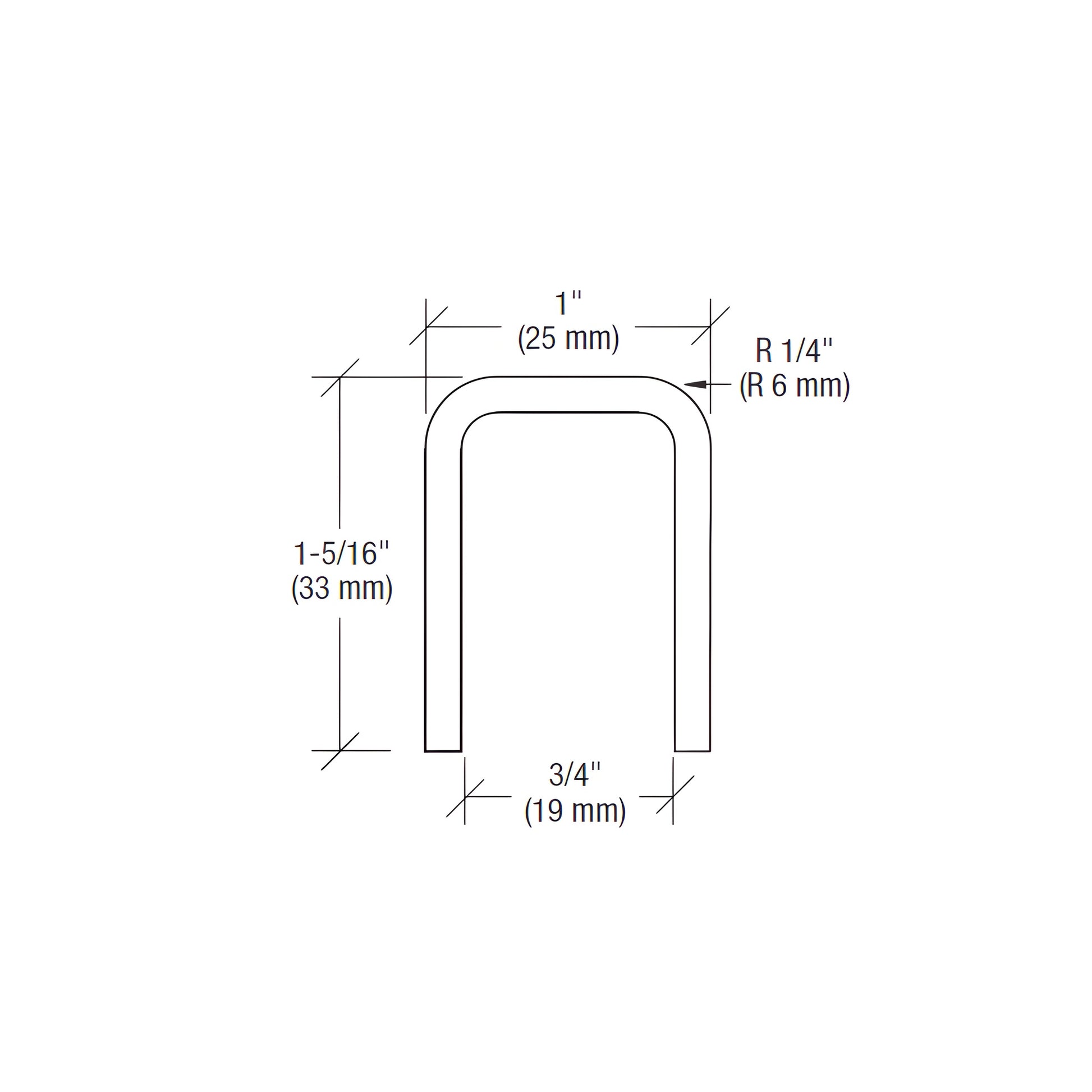 Polished stainless steel low-profile U-shaped cap rail (GRL10PS) for 1/2" or 5/8" glass guardrails